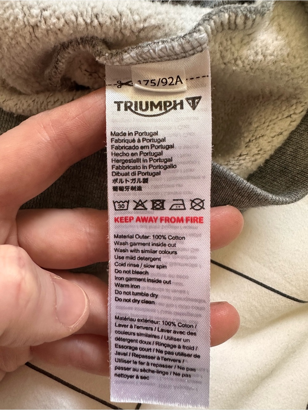Triumph Motorcycles Grey Hoodie Sweatshirt - Picture 6 of 7